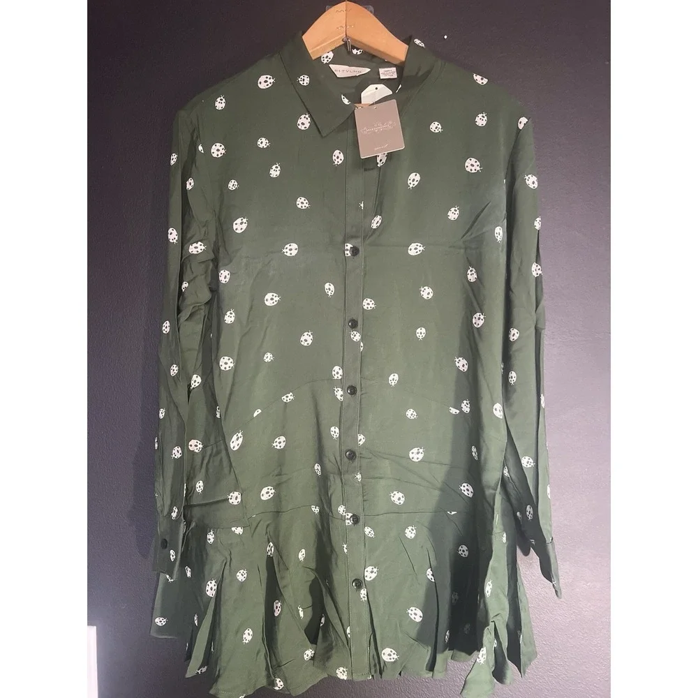 Anthropologie Tylho Womens S Relaxed Button Up Shirt Blouse Top - Picture 1 of 3